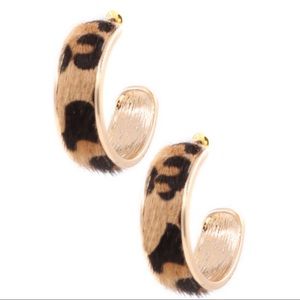 Leopard print hoops